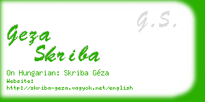 geza skriba business card