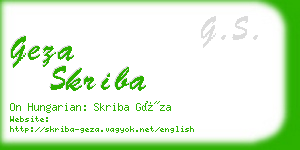 geza skriba business card